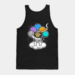 Astronaut Floating Dogecoin DOGE Coin To The Moon Crypto Token Cryptocurrency Blockchain Wallet Birthday Gift For Men Women Kids Tank Top